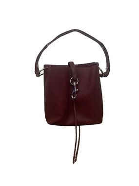 Rebecca Minkoff Megan Deep Wine Pebbled Leather Bucket Shoulder Bag
